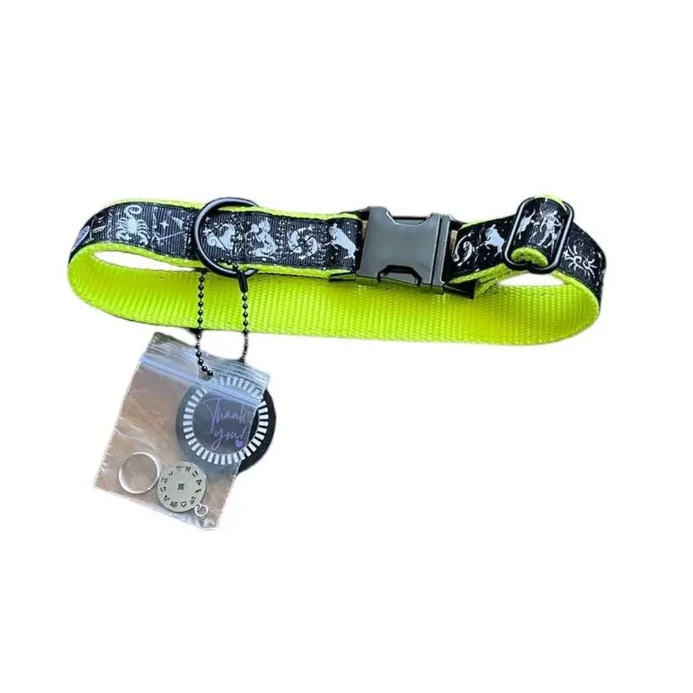 Orion Dog Collar Zodiac Astrology Neon Yellow Size Small New With Tags